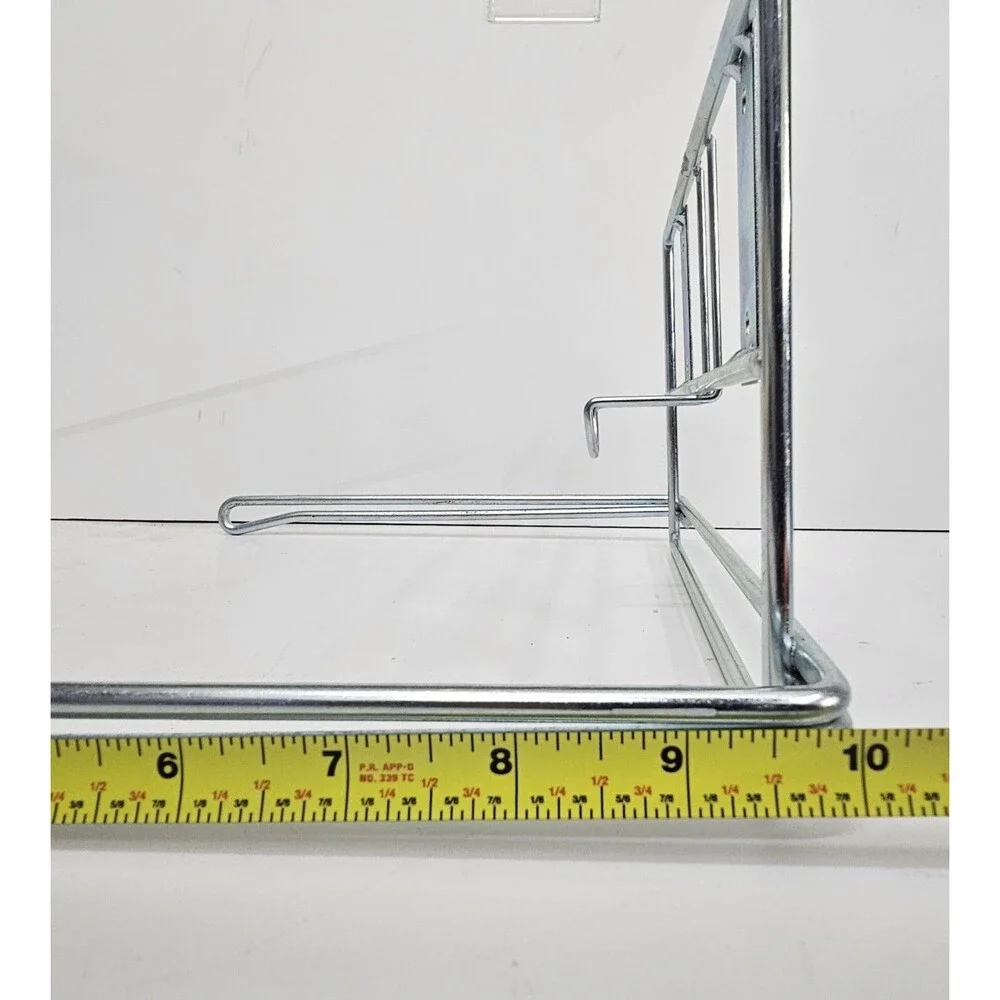 New Set of 2 Chrome T-Shirt Bag Holder Racks Wall Mount Counter 12x10x6